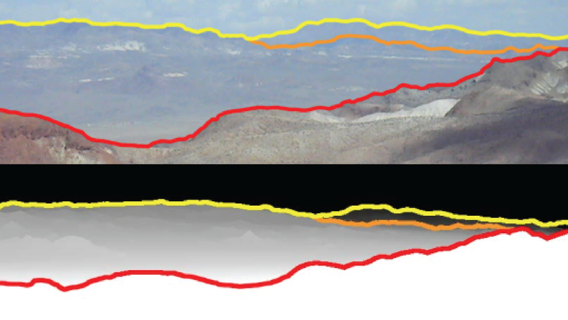 User-driven geolocation of untagged desert imagery using digital elevation models